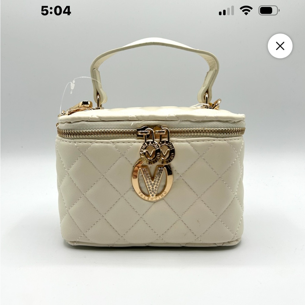 Valentino Orlandi Elegant Cream Quilted Handbag